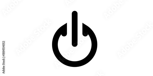 Vector illustration of a fishing hook designed as a circular power button icon for a web start switch symbol representing electric energy and technology control