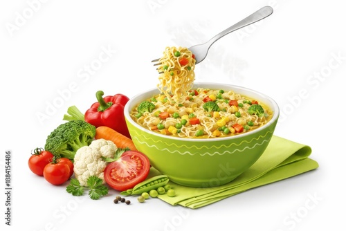 Vibrant Vegetable Noodle Bowl with Fresh Ingredients