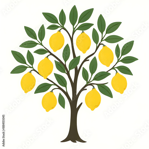 A lemon tree illustration vector style 