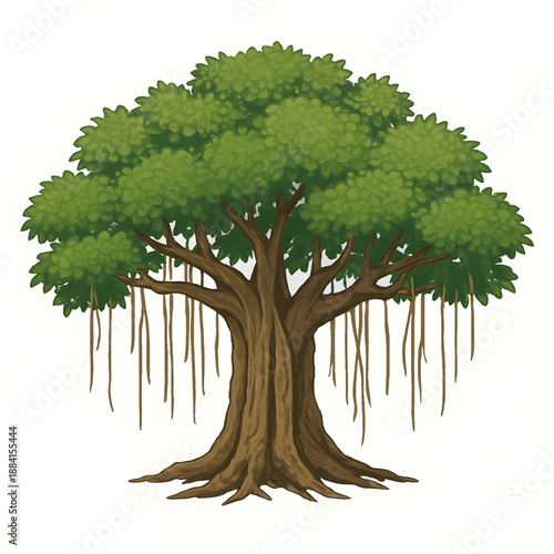 A banyan tree illustration vector style 