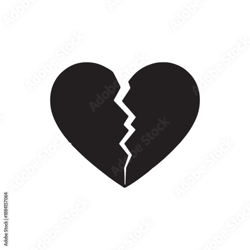 Broken Heart Icon Vector with Variations