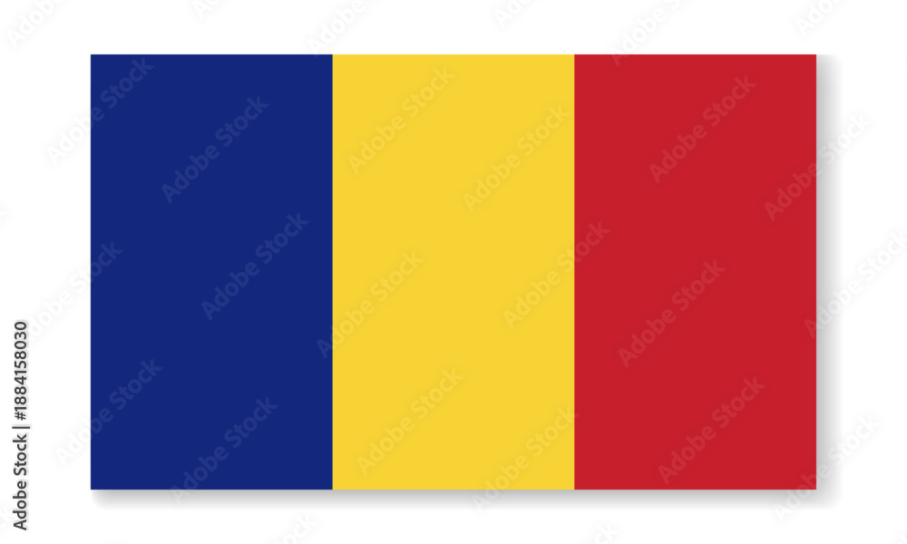 Fototapeta premium Romania national flag in flat style. Vector flat background.