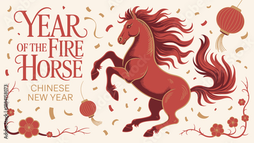 Year of the Fire Horse Happy Chinese New Year Lunar Festival Celebrations