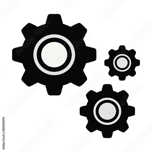 Adobe Illustrator ArtworkSettings gear icon outline. Simple thin line configuration symbol for app, UI, website interface. Adjustment control, preference vector isolated on transparent background.