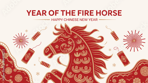 Year of the Fire Horse Happy Chinese New Year Lunar Festival Celebrations