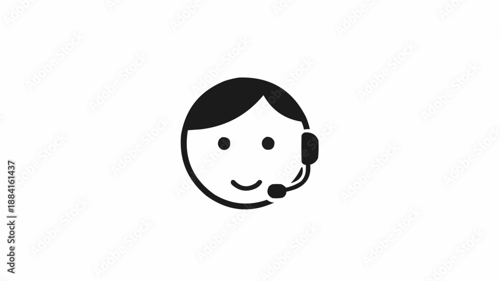 Obraz premium Smiling Customer Service Representative Wearing Headset.