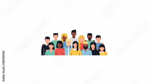 Diverse group of people standing together.