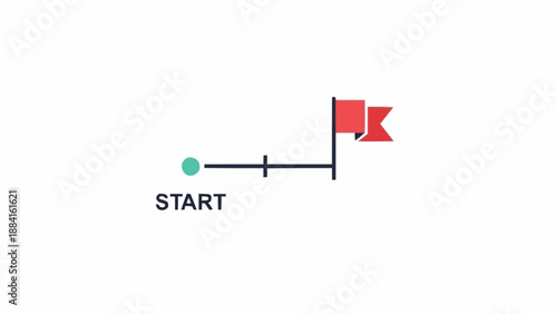 Flag on a line with start point.