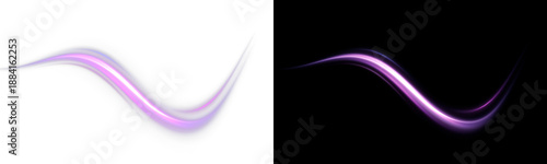 Light Trail Overlay with Glowing Abstract Curve Effect
