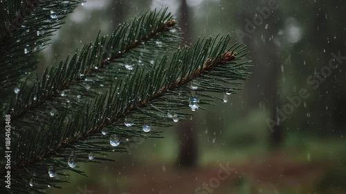 Wallpaper Mural rain drops on the branches of tree Torontodigital.ca