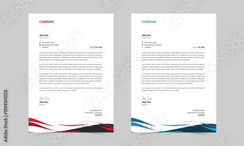 Modern creative unique Letterhead template for company or business