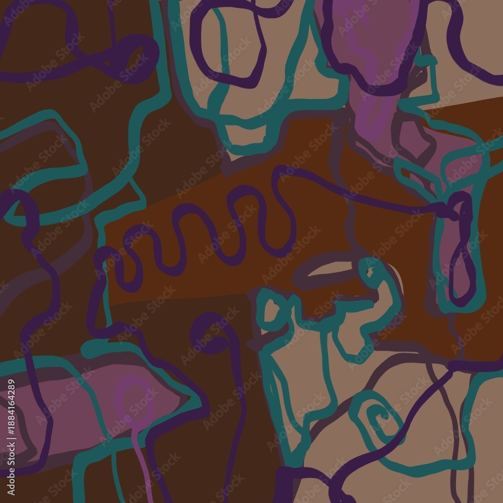 Fototapeta premium Abstract image for printing. Picture for modern interiors. The picture is painted by hand on a tablet.