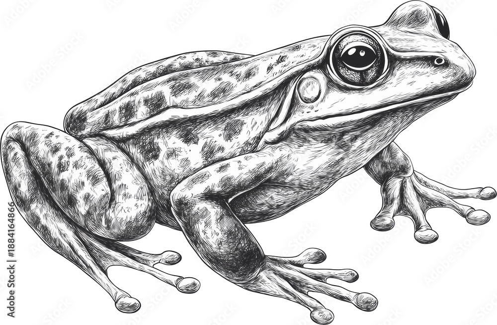 Naklejka premium frog illustration sketching 