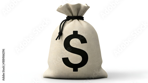 Wallpaper Mural Money bag with dollar sign on white background Torontodigital.ca