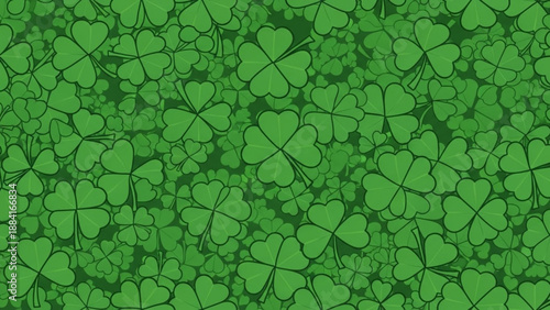 Vibrant green shamrock pattern background for st patrick's day celebrations and irish heritage decor