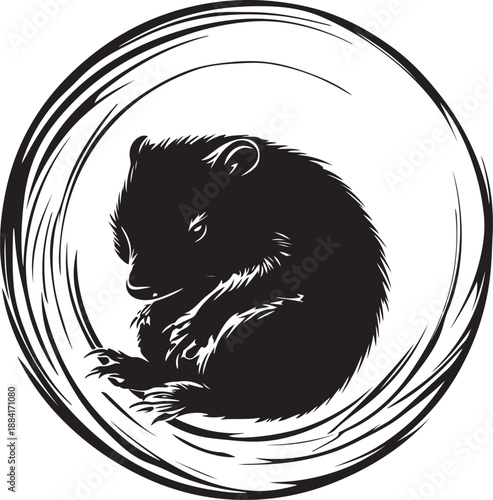 Art & IllustrationWombat silhouette  black color silhouette 16
