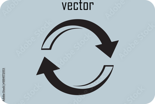 Circular refresh icon vector graphic
