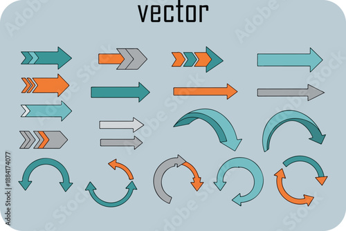 Vector arrow icons for direction and navigation