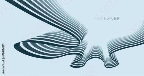 3D lines in perspective vector abstract background, curvy lines with gradient color wallpaper, mist ambient style, minimal graphic design.