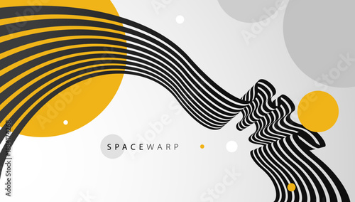 Abstract background with curve lines in 3D perspective, dynamic stripes tape look like road, journey trip wallpaper, futuristic dynamic expanse theme.
