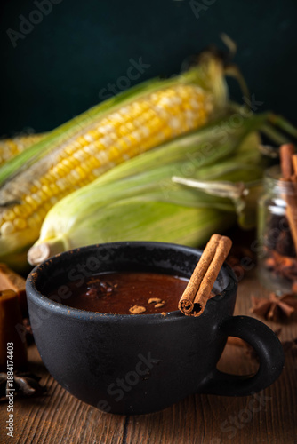 Mexican Champurrado, atole de cacao drink © ricka_kinamoto