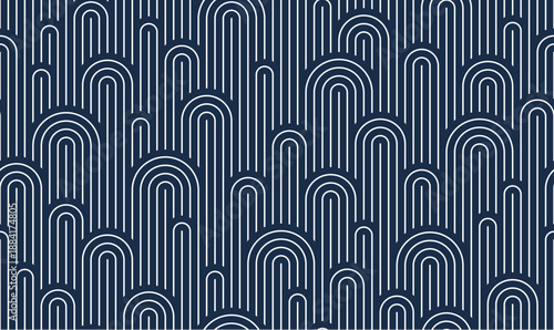 Traditional Asian seamless pattern, vector abstract background of a roof tiling, vintage line reptile skin wallpaper, Japanese tiling.