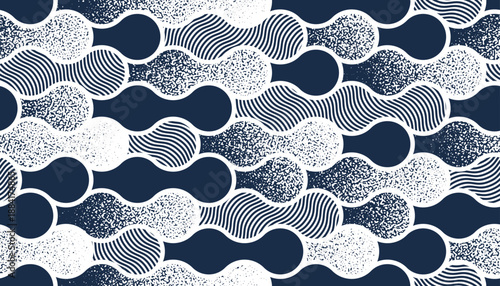Runny water seamless pattern, vector waves lines geometric abstract background, liquid in motion endless wallpaper.
