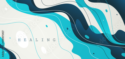 Abstract vector background with smooth fluid lava shapes, curve lines and shapes wallpaper art, liquid flow relaxing amorphous illustration.