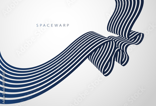 3D lines in perspective vector abstract background, bent ribbon look like stripes wallpaper, curvy road, speed highway sport race theme.
