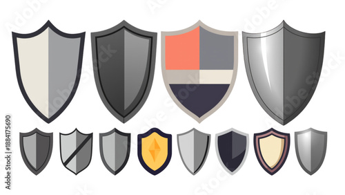 set of shields with swords