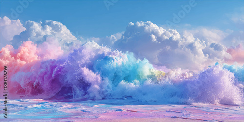 Pastel clouds over calm ocean sunset