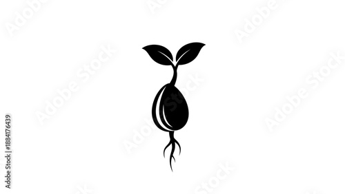 Seedling vector illustration on white background, plant growth concept.