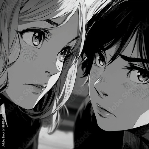 A couple indifferent to each other. Hand drawn style vector design illustrations animation style 