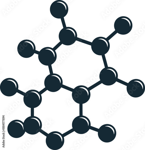 Molecular Structure Vector Icon: Abstract Chemical Bond Network