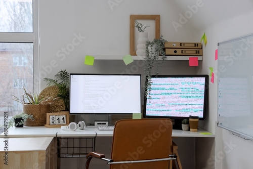 Interior of light office wi...