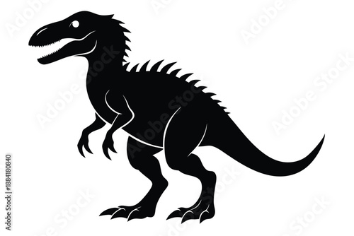 dinosaur silhouette line art vector illustration with a white background