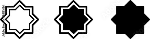 Islamic shape Icon set vector for Ramadan used