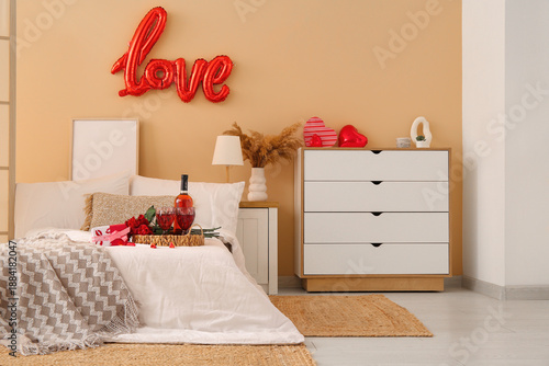 Interior of festive bedroom...