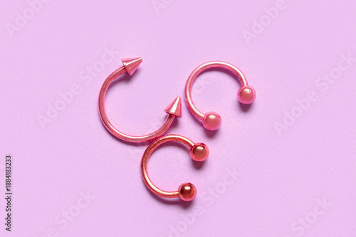 Pink circular barbells for ...
