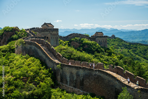 Bild auf Leinwand Great Wall of China UNESCO World Heritage site landscape