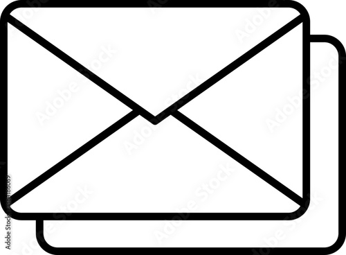 Black emails icon - outline