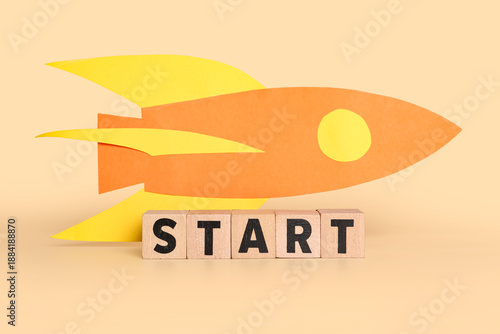 Cubes with word START and p...