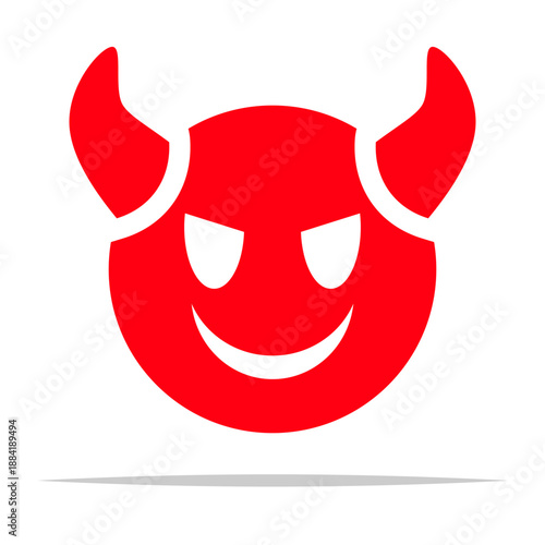 Satan devil face icon transparent vector isolated illustration