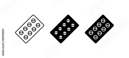 Pills strip icon set. Vector illustration design.