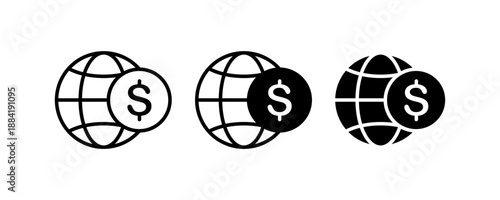 Globe and money. Global economy concept icon. Vector illustration design.