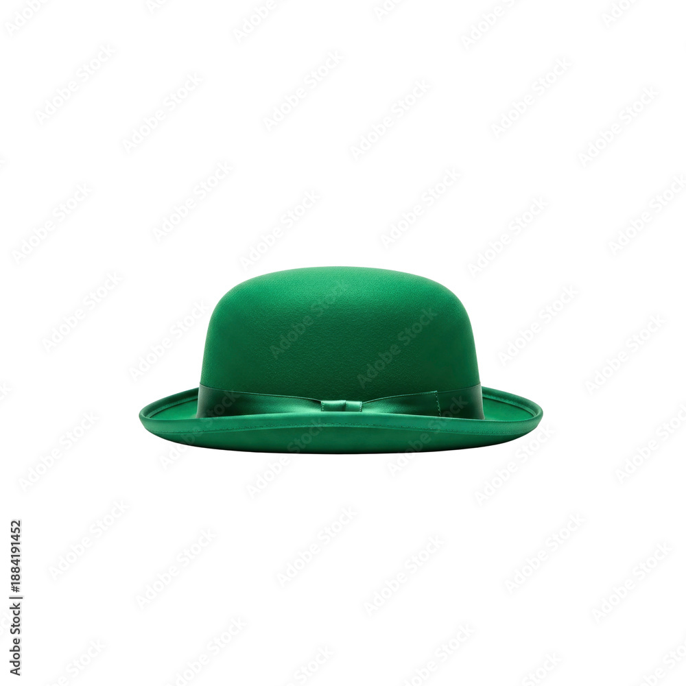 Fototapeta premium Green bowler hat onTransparent background