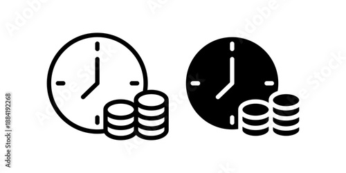 Time and coin money icon. Vector illustration design.