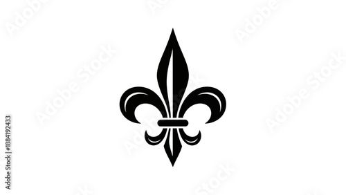 Black Fleur de Lis Vector Icon on White Background