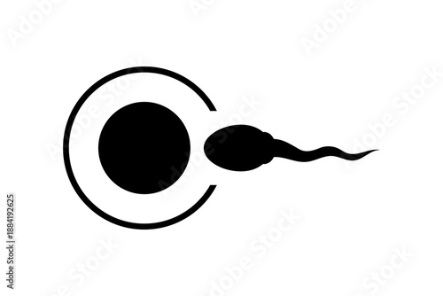 The sperm enters the egg icon. Vector illustration design.