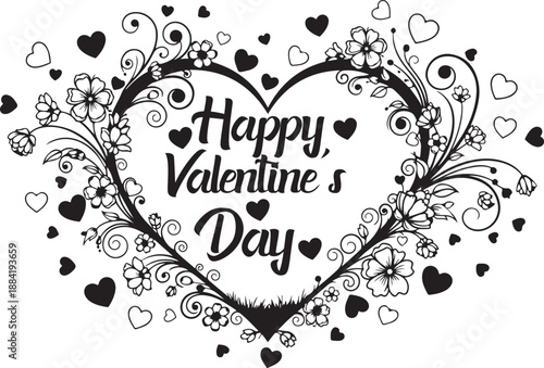 Happy Valentines Day Heart Illustration